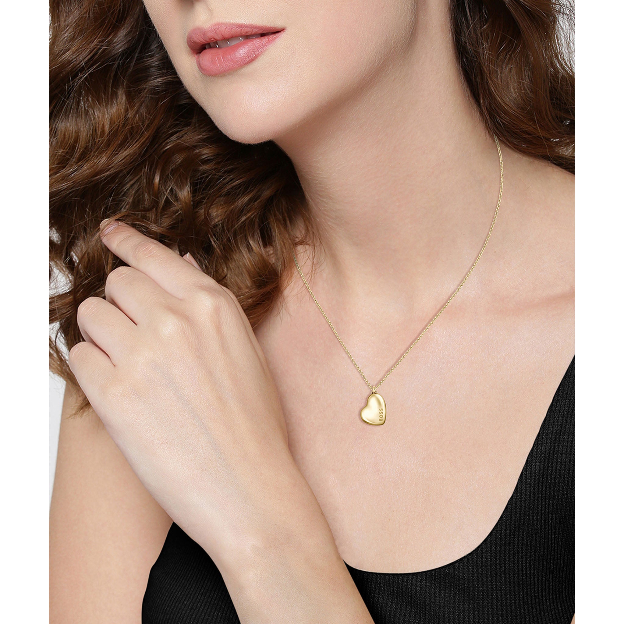 Hugo Boss Jewellery Gold Steel Women's Pendant with Chain Necklace - 1580574 - Image 4