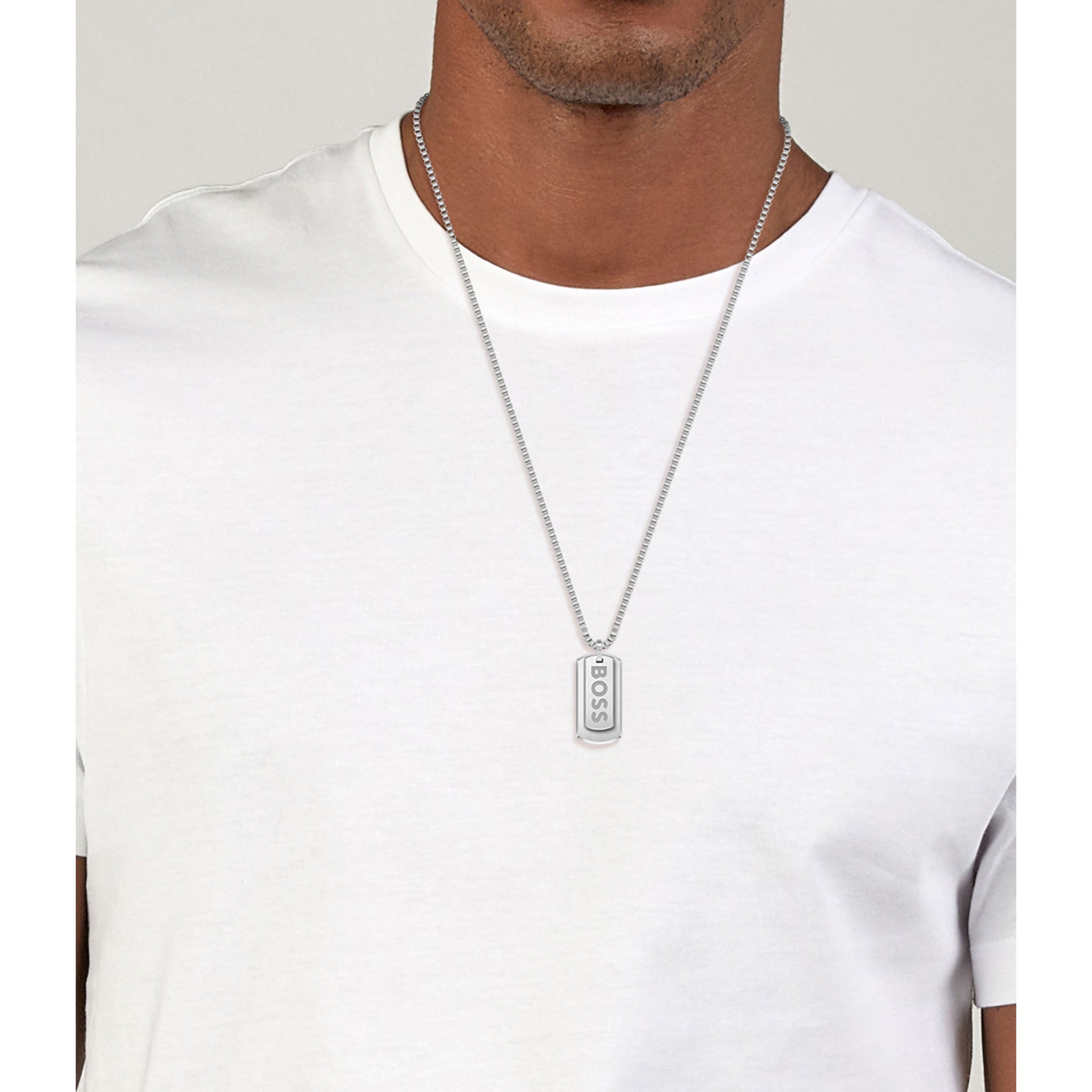 Hugo Boss Jewellery Stainless Steel Men's Pendant with Chain Necklace - 1580575 - Image 5