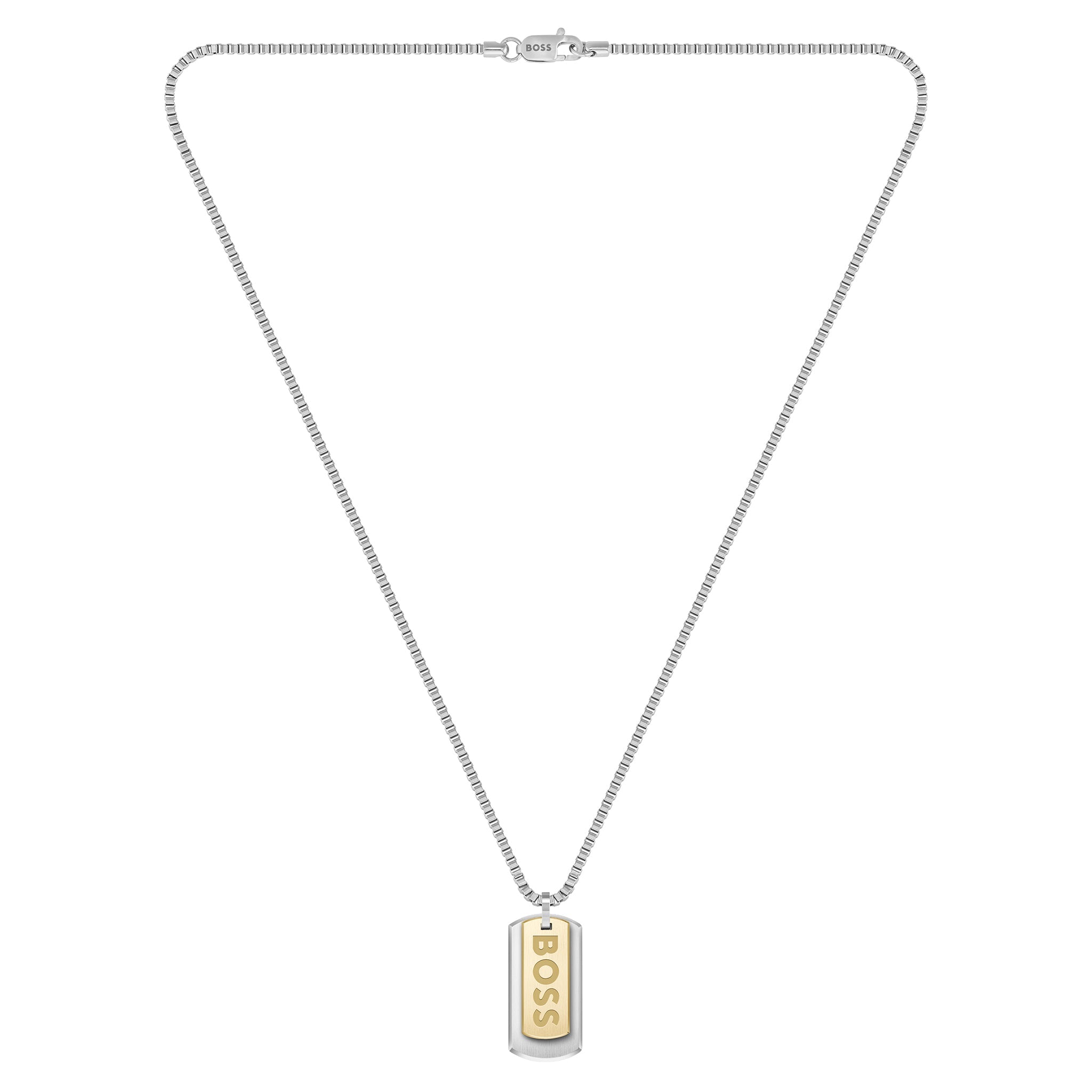 Hugo Boss Jewellery Two-Tone Steel Men's Pendant with Chain Necklace - 1580576