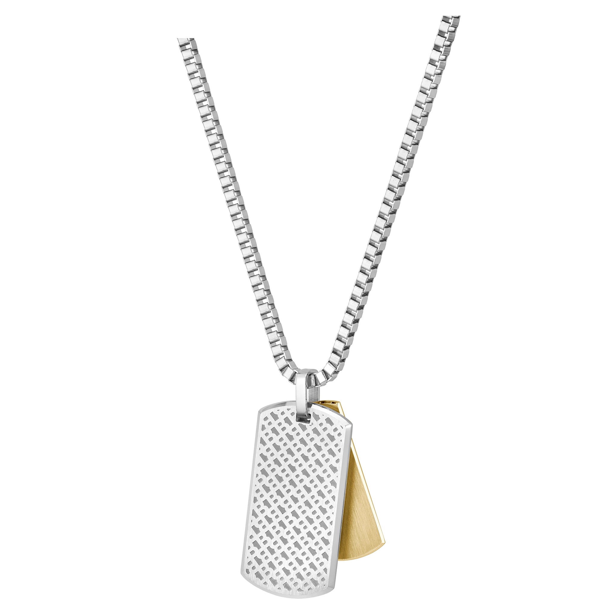 Hugo Boss Jewellery Two-Tone Steel Men's Pendant with Chain Necklace - 1580576 - Image 4