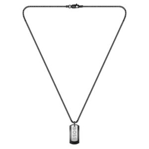 Hugo Boss Jewellery Black Steel Men's Pendant with Chain Necklace - 1580577