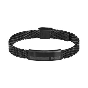 Hugo Boss Jewellery Black Steel Men's Mesh Chain Bracelet - 1580612