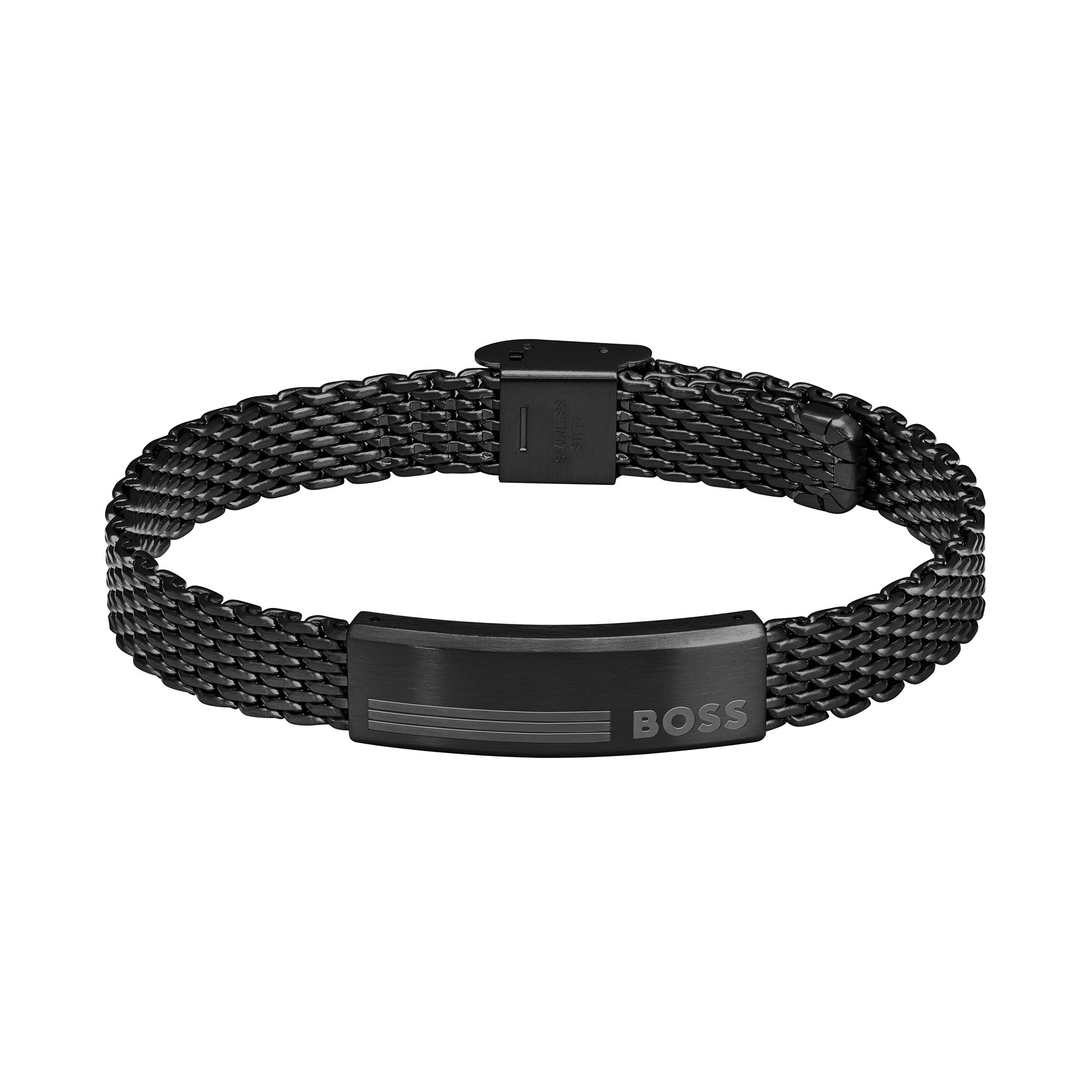 Hugo Boss Jewellery Black Steel Men's Mesh Chain Bracelet - 1580612 - Image 2