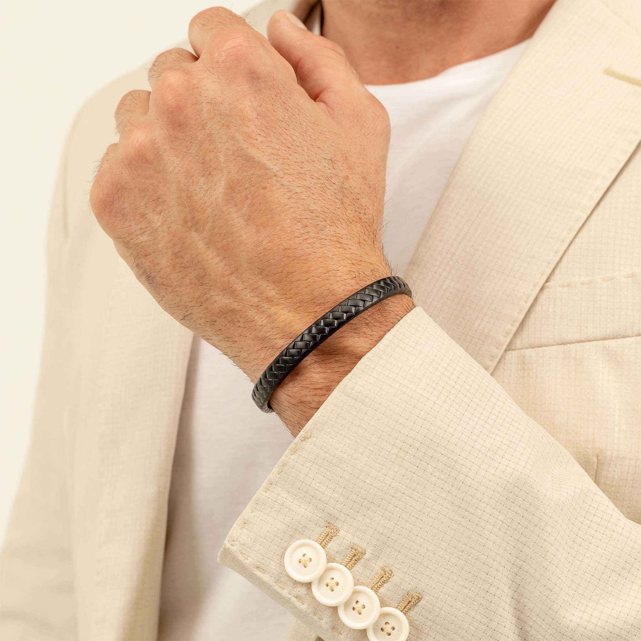 Hugo Boss Jewellery Black Steel Men's Open Bangle - 1580673 - Image 4