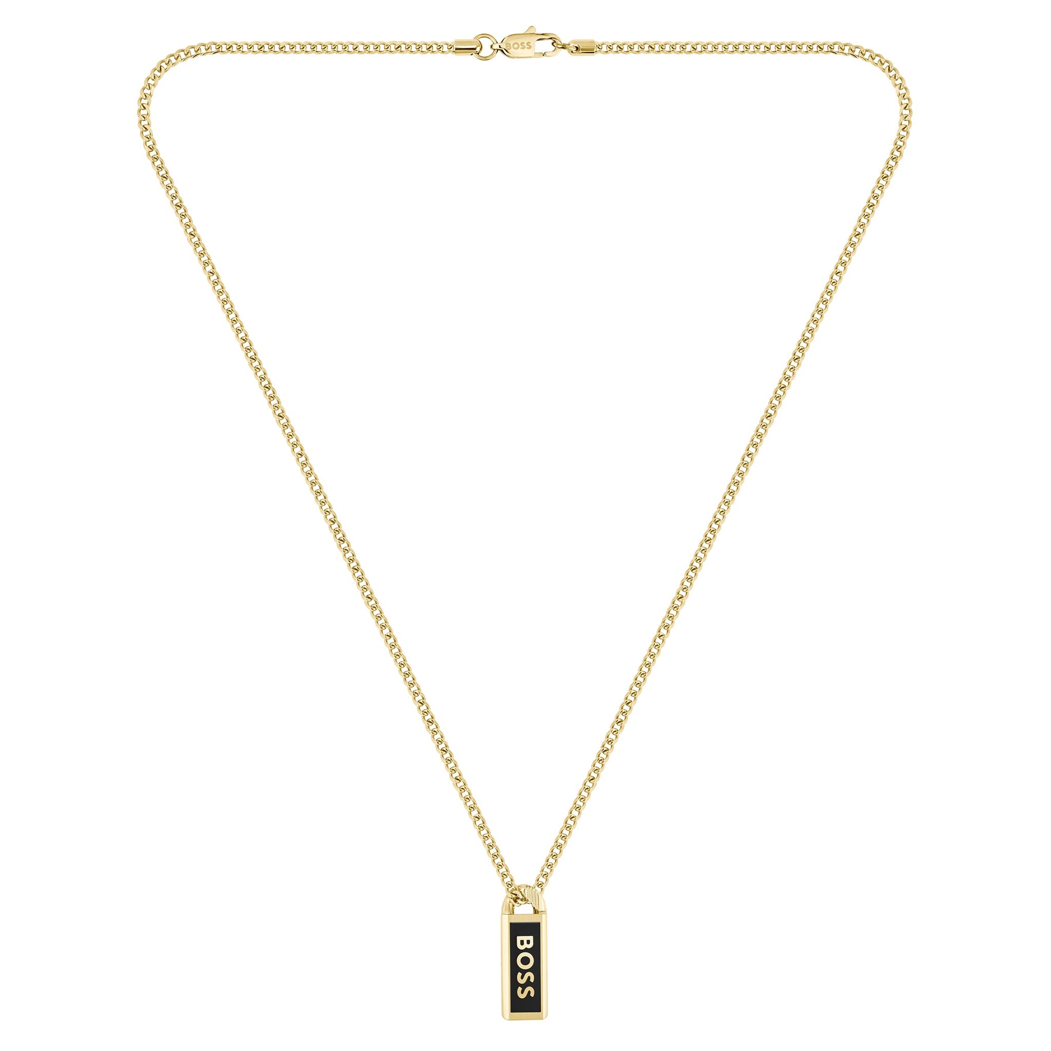 Hugo Boss Jewellery Gold Steel Men's Pendant Necklace - 1580678