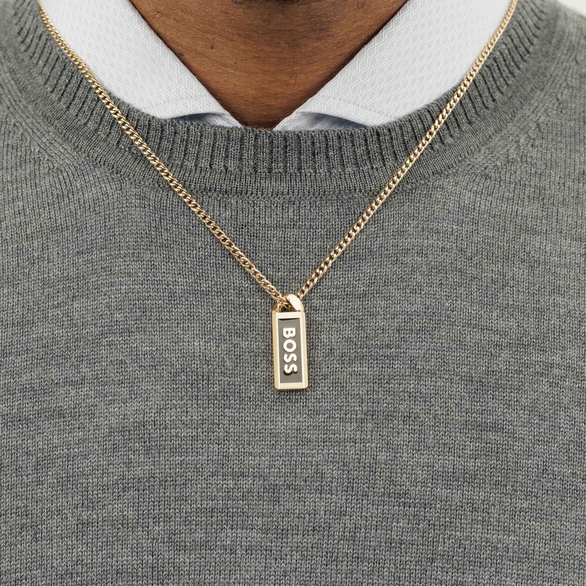 Hugo Boss Jewellery Gold Steel Men's Pendant Necklace - 1580678 - Image 6