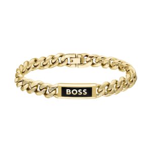 Hugo Boss Jewellery Gold Steel Men's Chain Bracelet - 1580680M