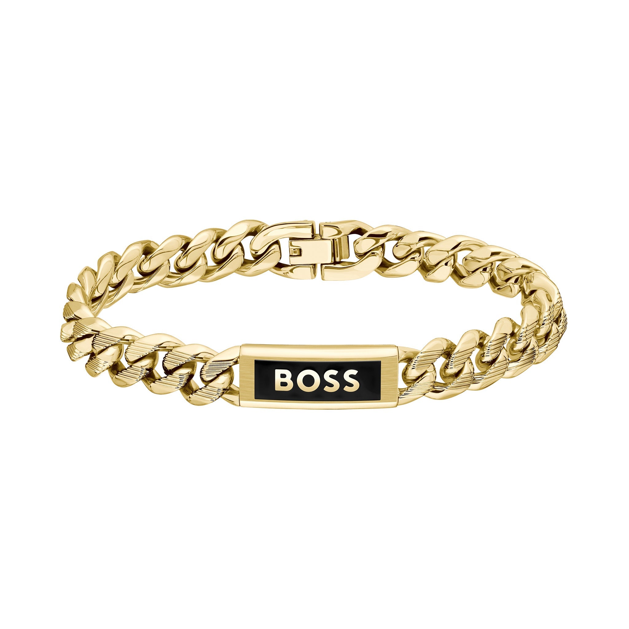 Hugo Boss Jewellery Gold Steel Men's Chain Bracelet - 1580680M