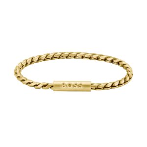 Hugo Boss Jewellery Gold Steel Men's Chain Bracelet - 1580696