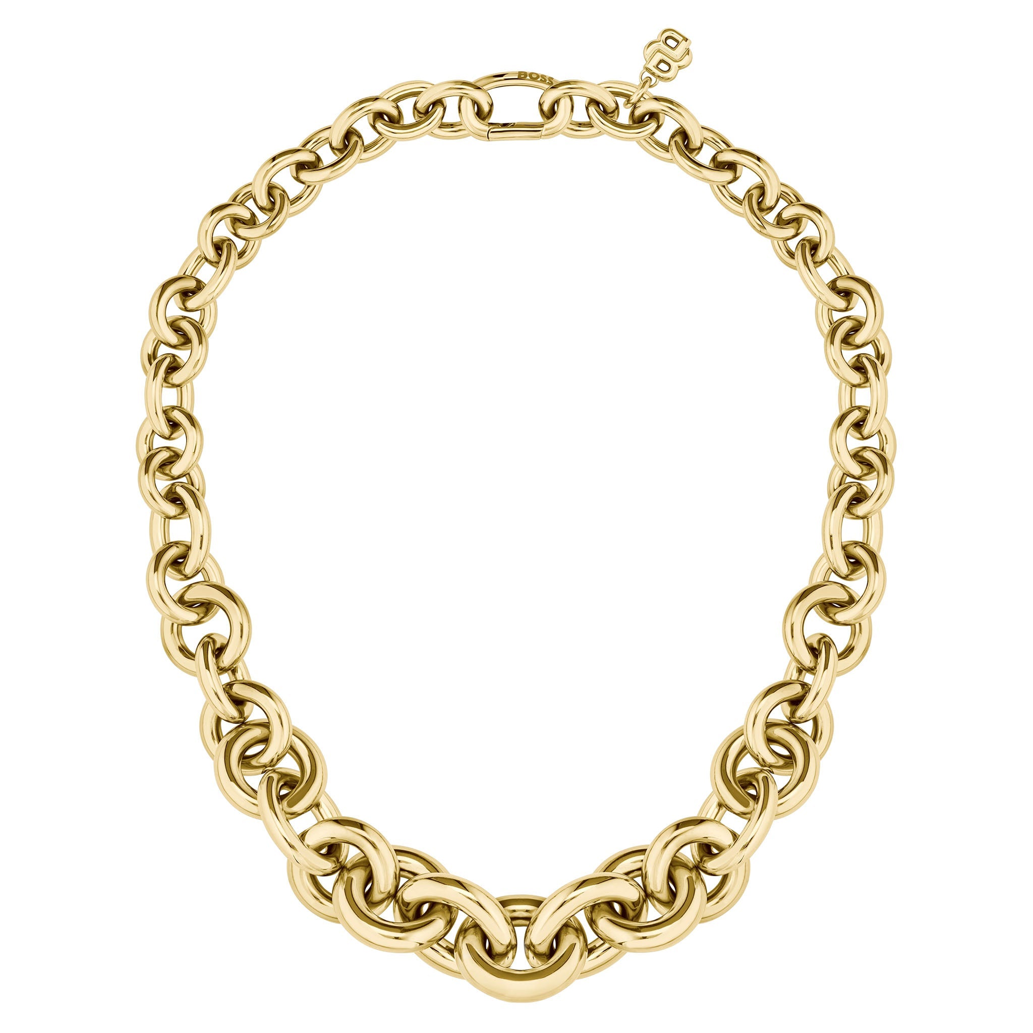 Hugo Boss Jewellery Gold Steel Women's Link Necklace - 1580734