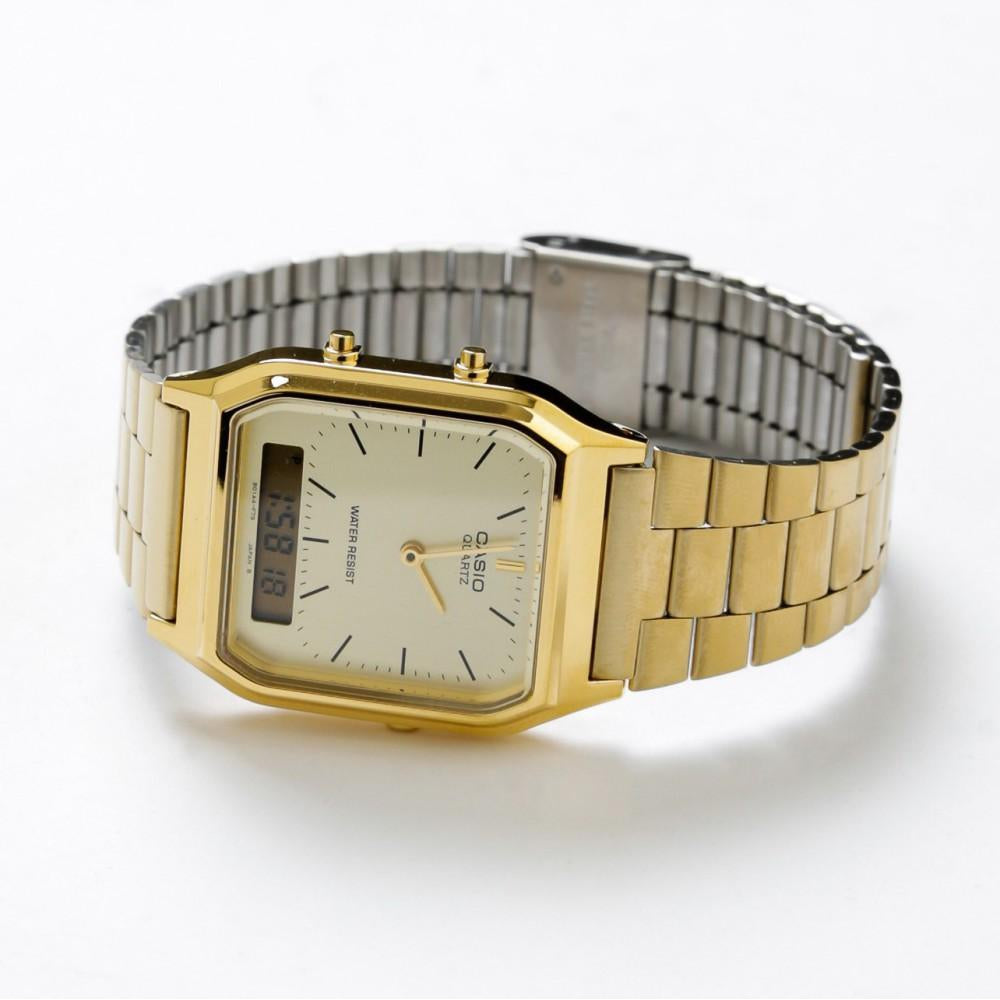Casio Classic Gold Steel Analogue-Digital Unisex Watch - AQ230GA-9DS - Image 3