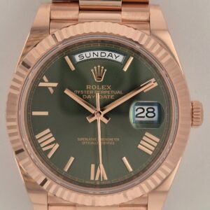 Rolex Day-Date 40 Olive Green Roman Everose Gold 228235 60th Anniversary | 2022 | 40mm