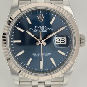 Rolex Datejust 36 Blue 'Sticks' Dial Fluted Jubilee 126234 | 2025 | 36mm