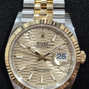 Rolex Datejust 36 Two Tone Yellow Gold 'Sticks' Motif Dial 126233 | 2022 | 36mm