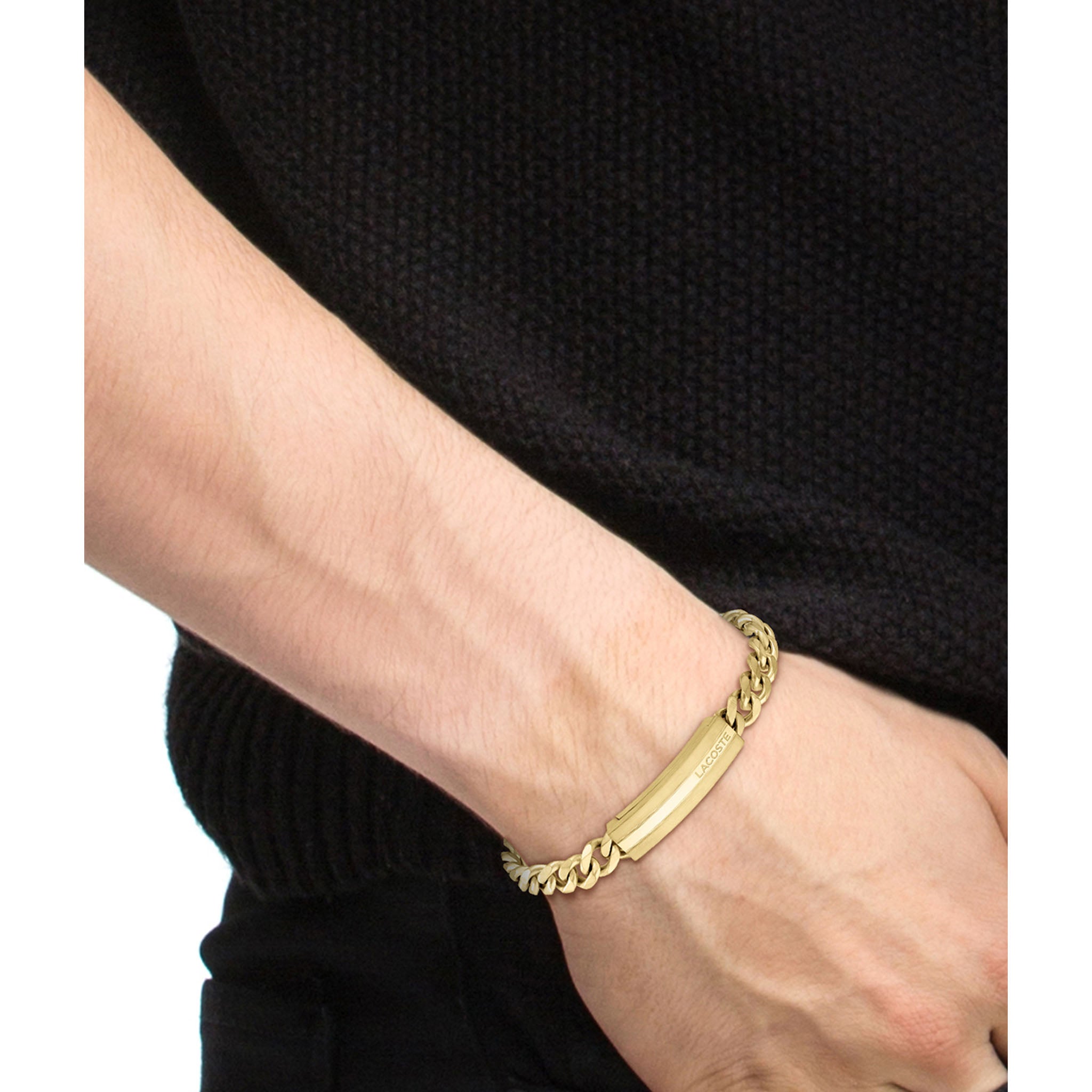Lacoste Jewellery Gold Steel Men's Chain Bracelet - 2040092 - Image 3