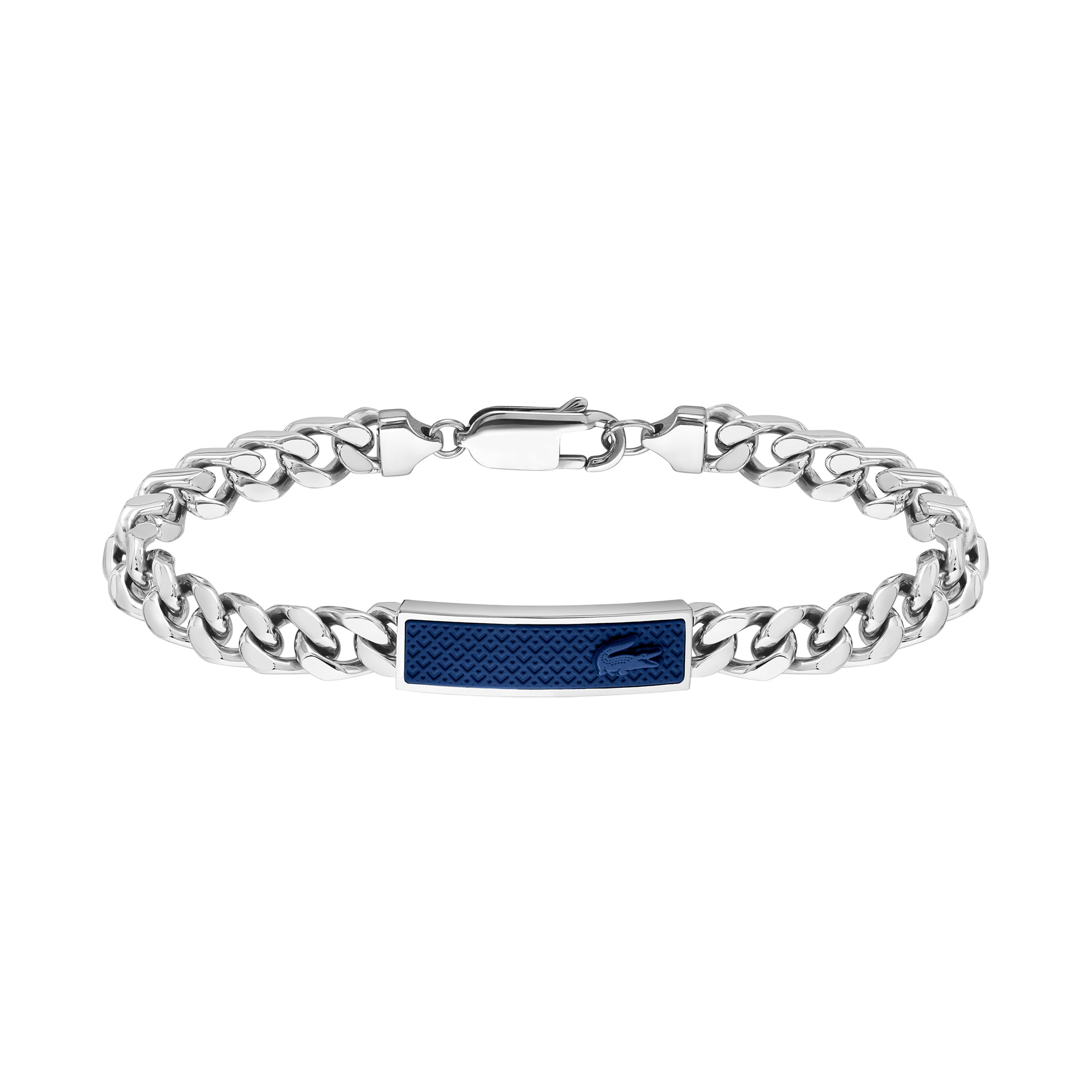 Lacoste Jewellery Stainless Steel & Navy Silicone Men's Chain Bracelet - 2040097 - Image 2