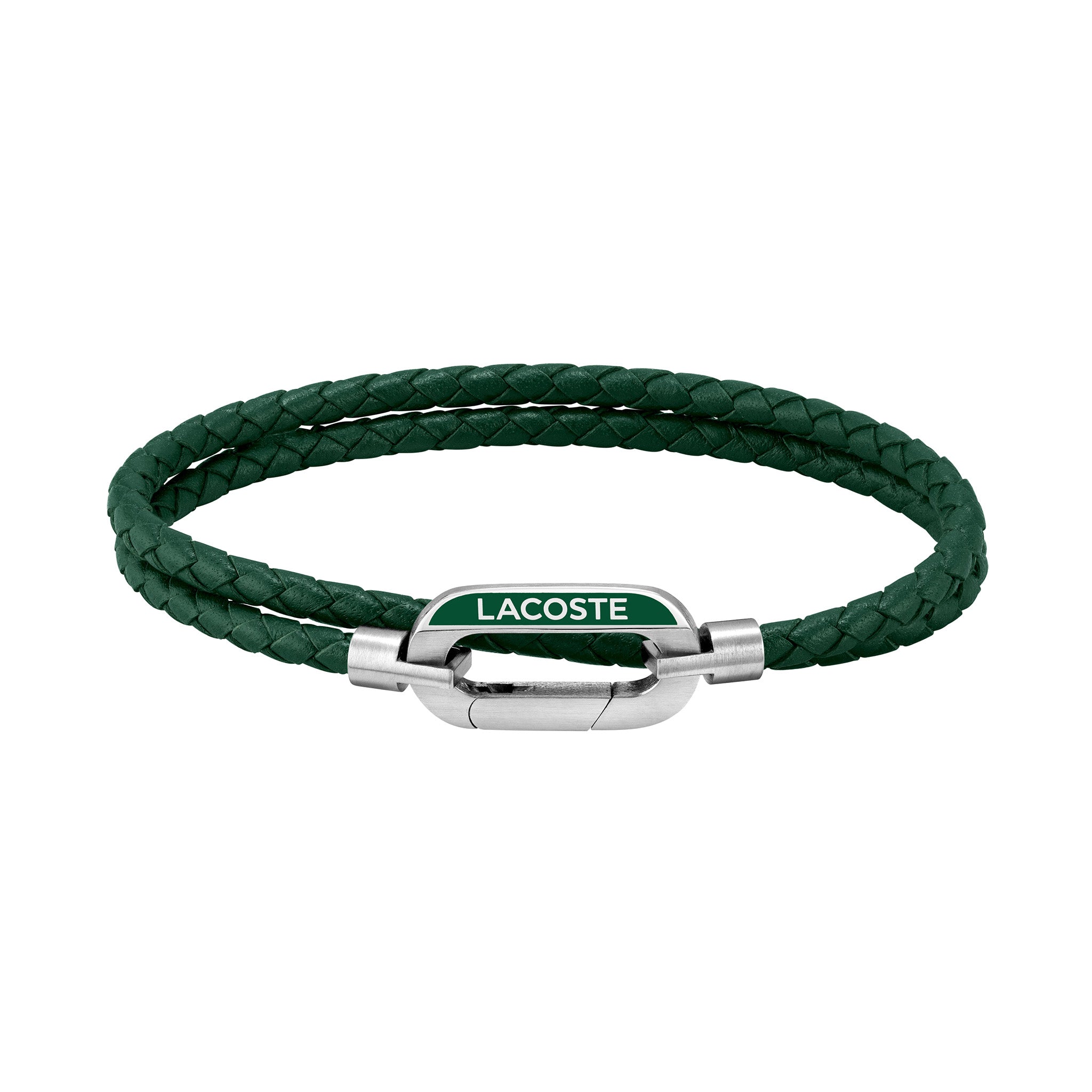 Lacoste Jewellery Stainless Steel & Green Leather Men's Bracelet - 2040111 - Image 2