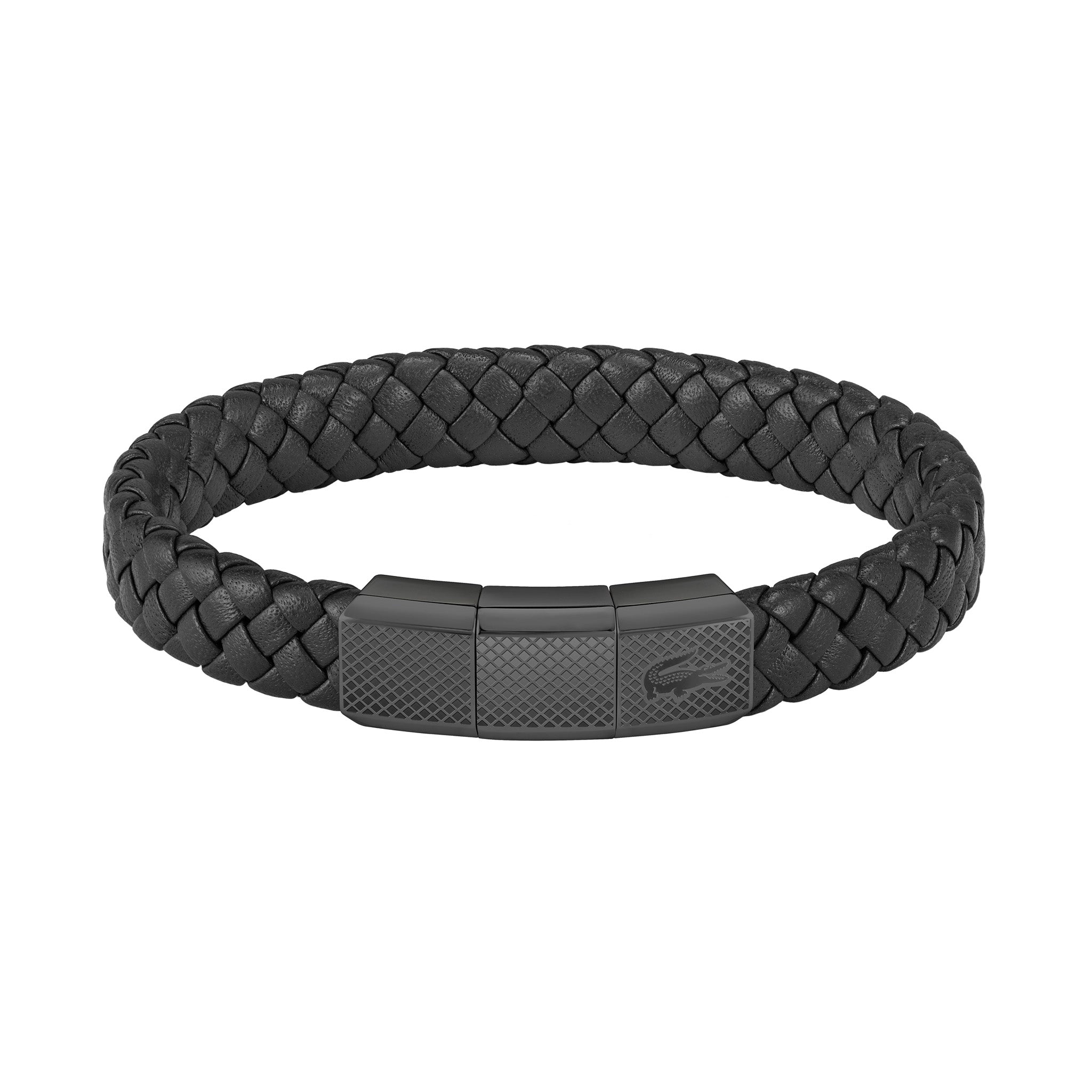 Lacoste Jewellery Black Steel & Leather Men's Bracelet - 2040285 - Image 2
