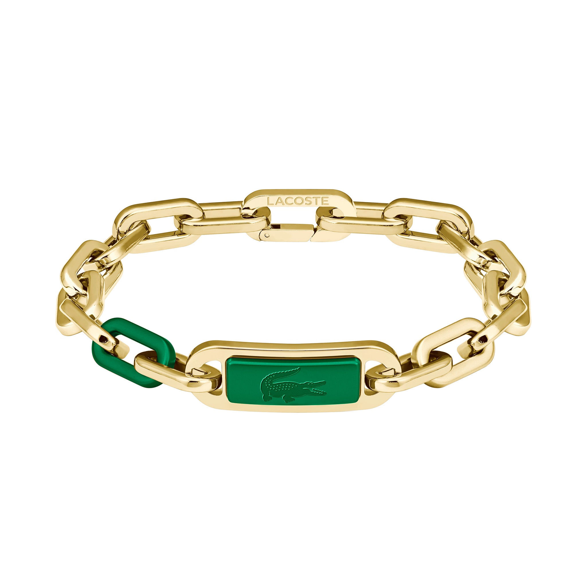 Lacoste Jewellery Gold Steel & Green Aluminum Men's Chain Bracelet - 2040370 - Image 2