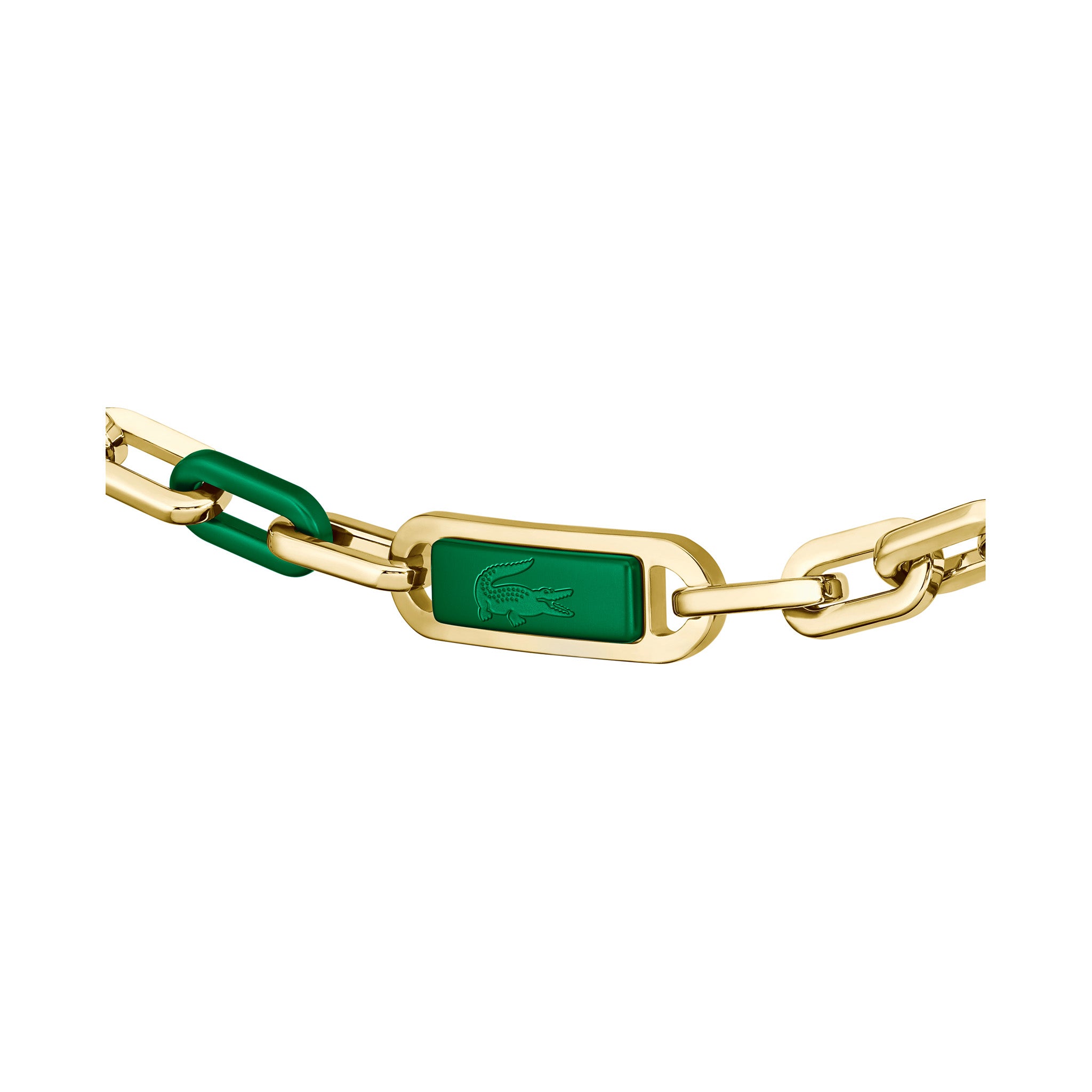 Lacoste Jewellery Gold Steel & Green Aluminum Men's Chain Bracelet - 2040370 - Image 3