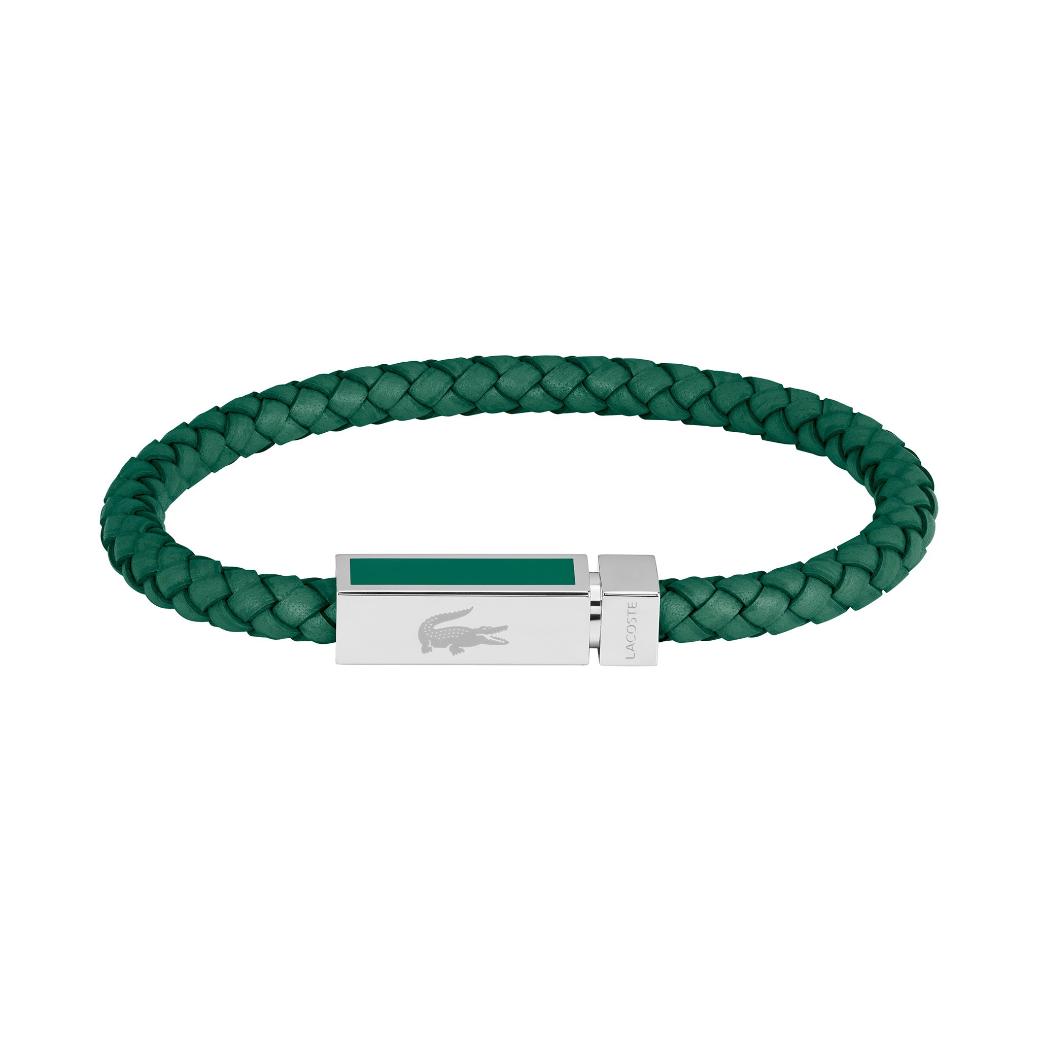 Lacoste Jewellery Stainless Steel & Green Leather Men's Bracelet - 2040449 - Image 2