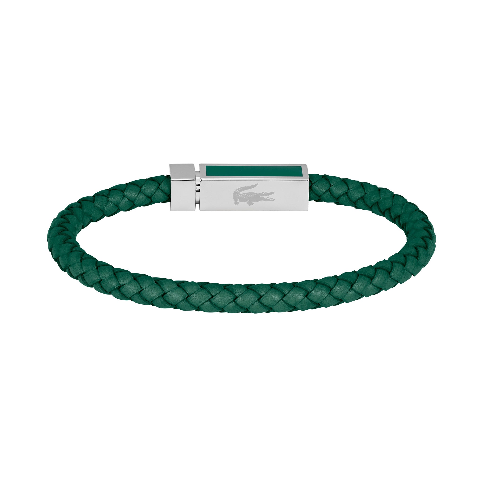 Lacoste Jewellery Stainless Steel & Green Leather Men's Bracelet - 2040449 - Image 3
