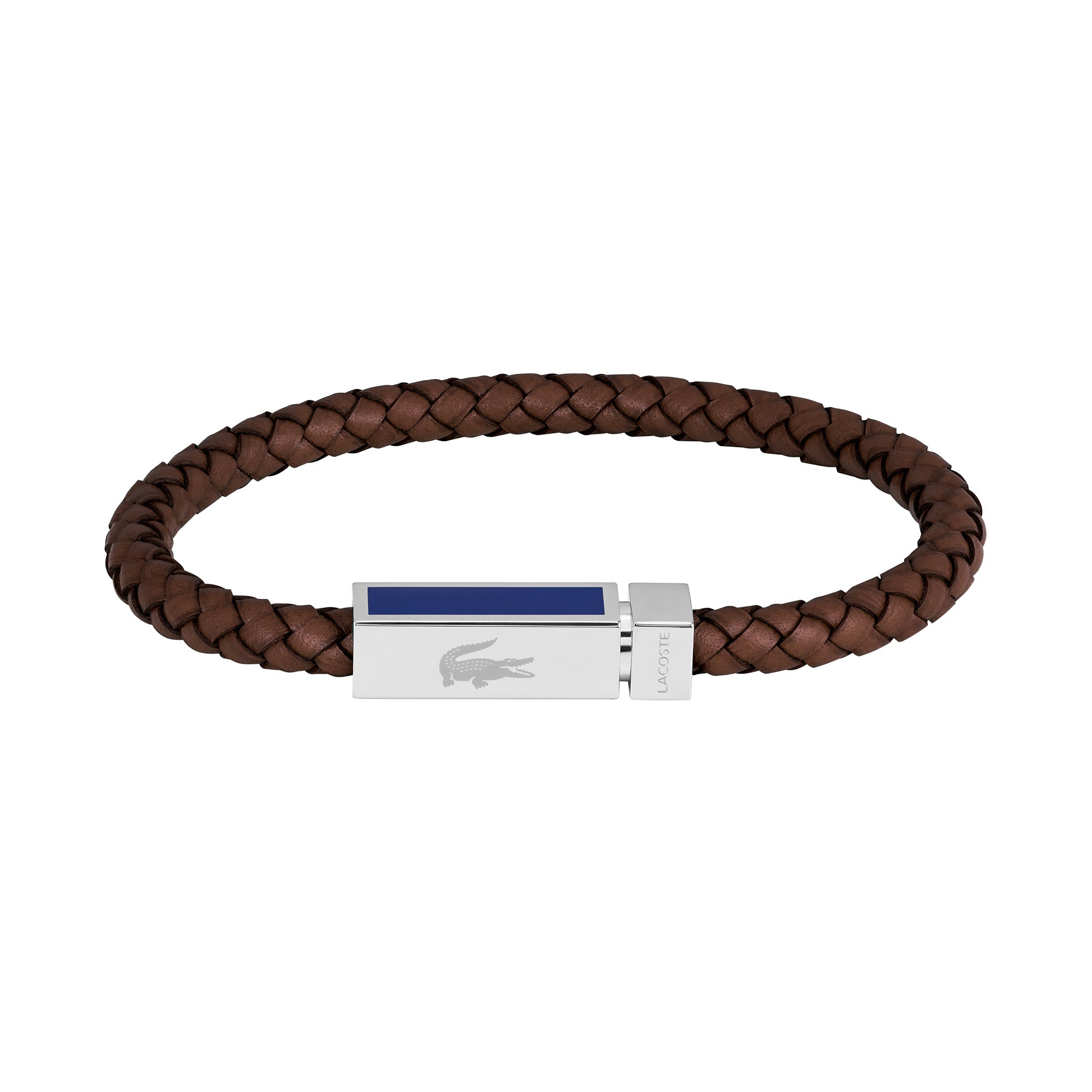 Lacoste Jewellery Stainless Steel & Brown Leather Men's Leather Bracelet - 2040450