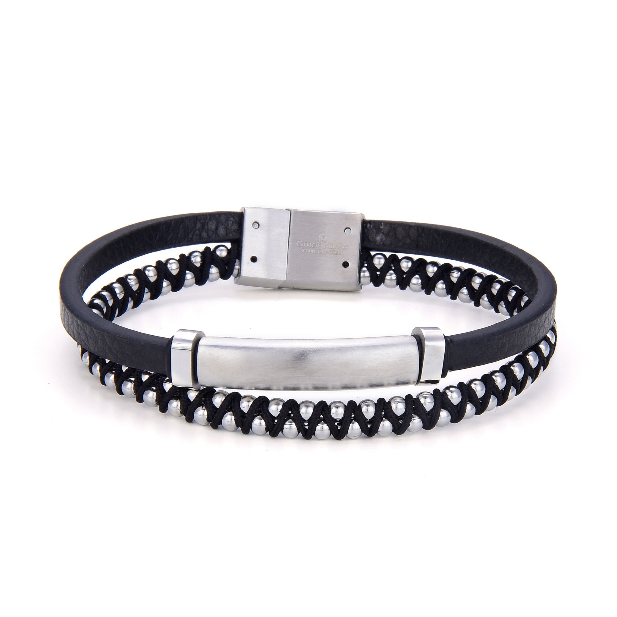 Giorgio Milano Jewellery Stainless Steel & Leather Men's Bracelet - 2053ST2