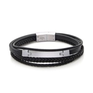 Giorgio Milano Jewellery Stainless Steel & Leather Men's Bracelet - 2085ST2