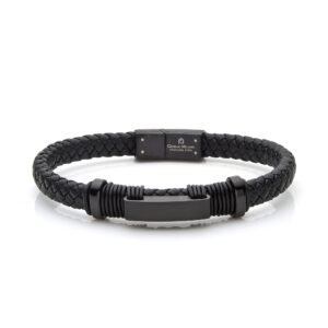 Giorgio Milano Jewellery Stainless Steel & Leather Men's Bracelet - 2086SBK2