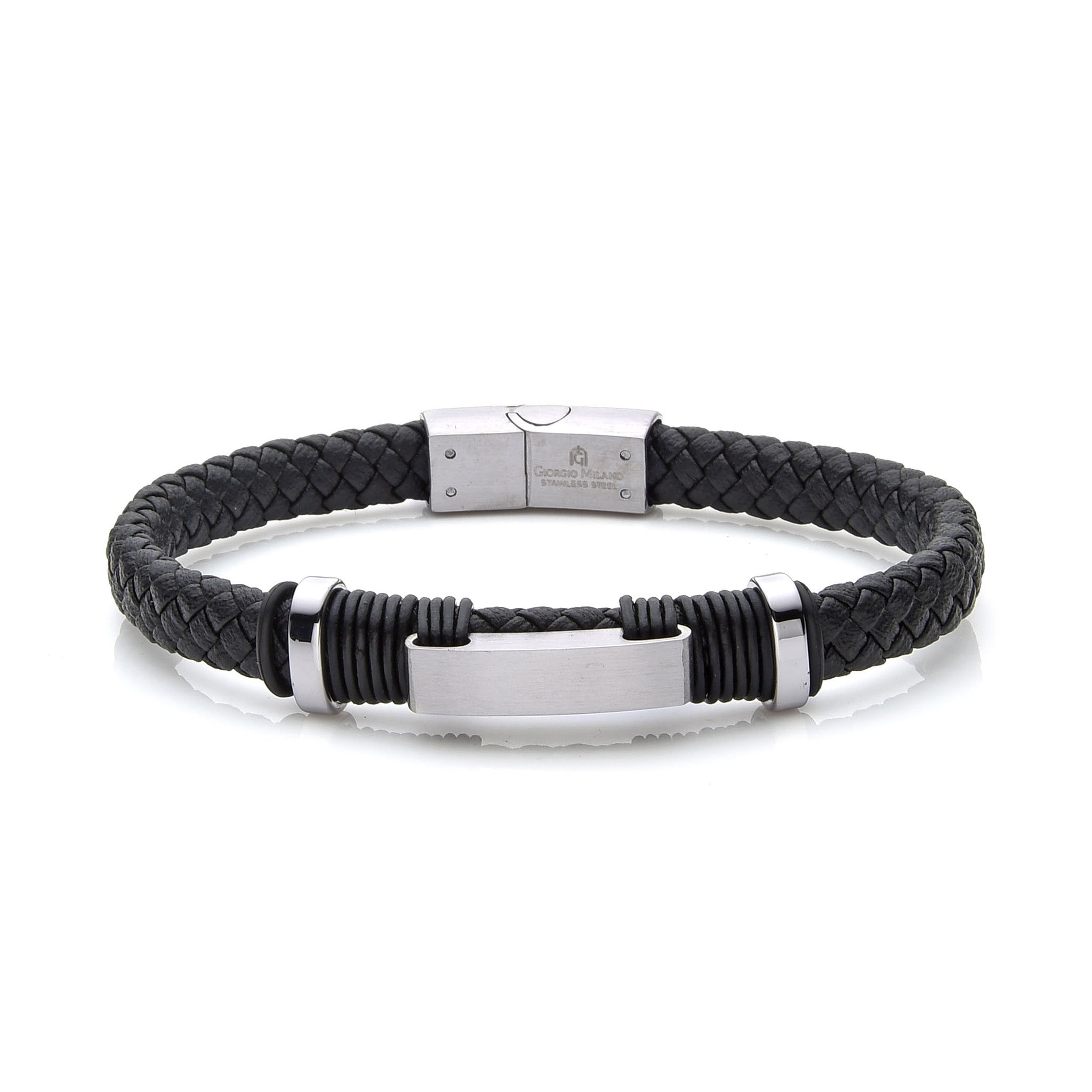 Giorgio Milano Jewellery Stainless Steel & Leather Men's Bracelet - 2086ST2