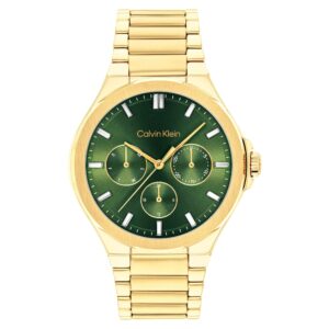 Calvin Klein Gold Steel Green Dial Multi-function Women's Watch - 25100053