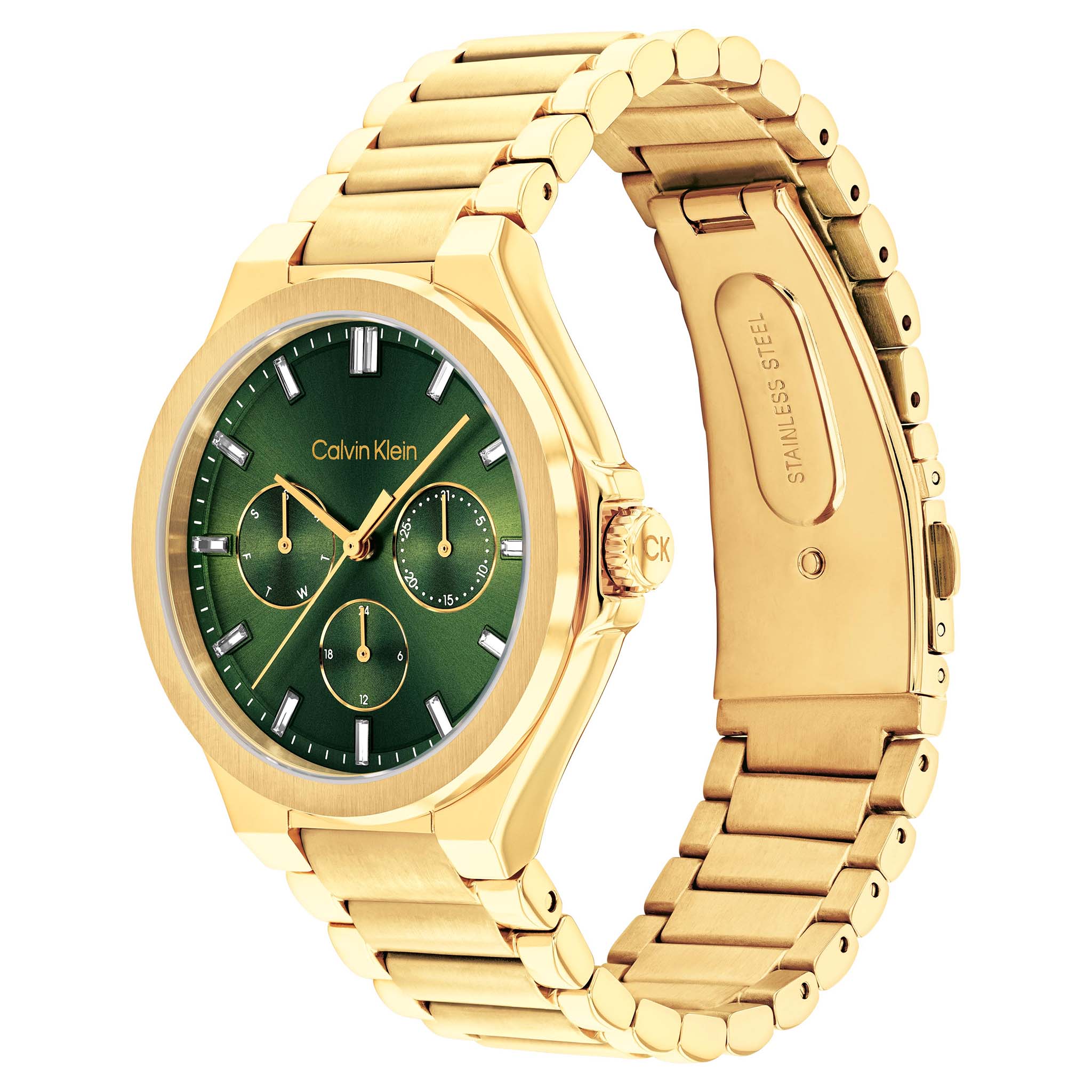 Calvin Klein Gold Steel Green Dial Multi-function Women's Watch - 25100053 - Image 3