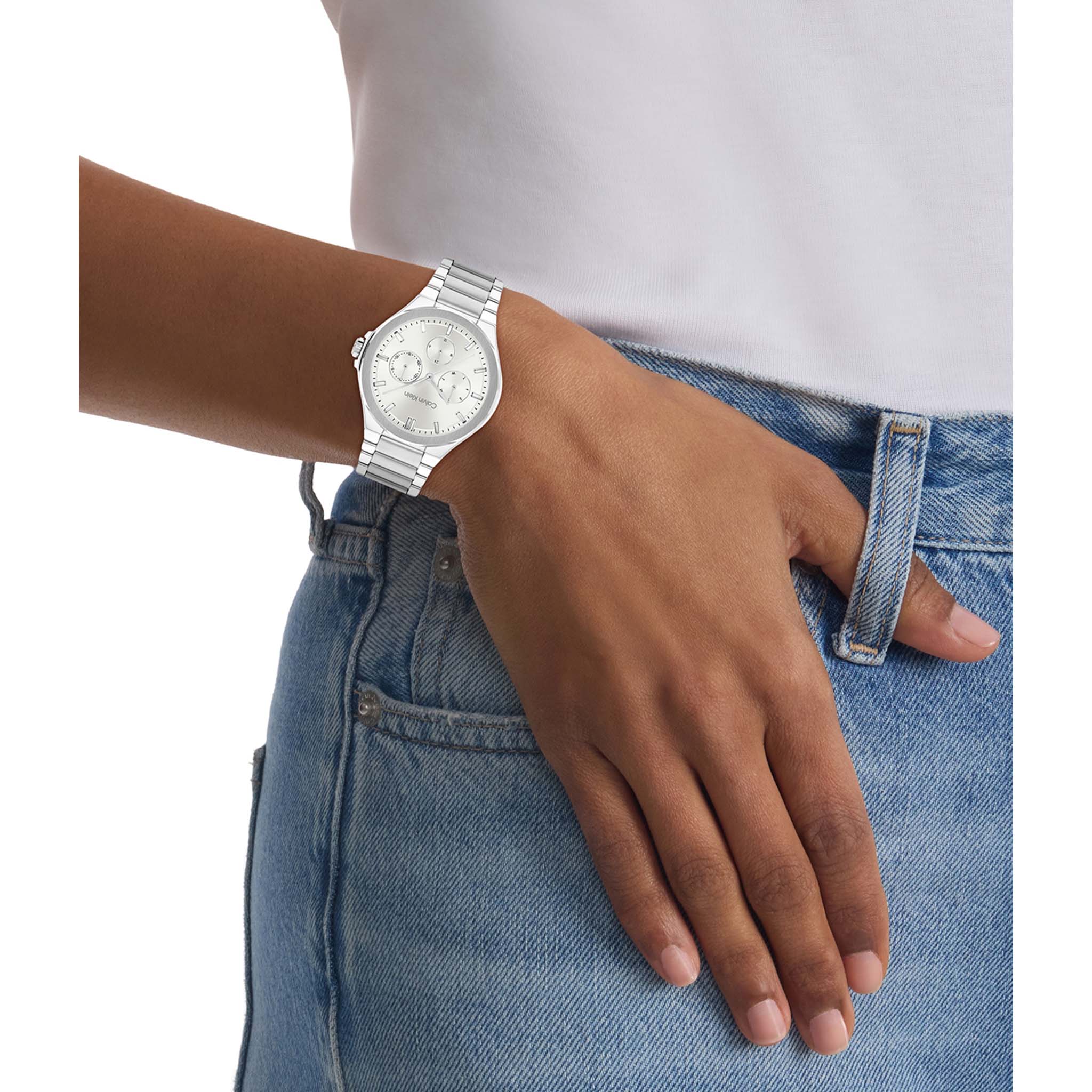 Calvin Klein Stainless Steel White Dial Multi-function Women's Watch - 25100054 - Image 5