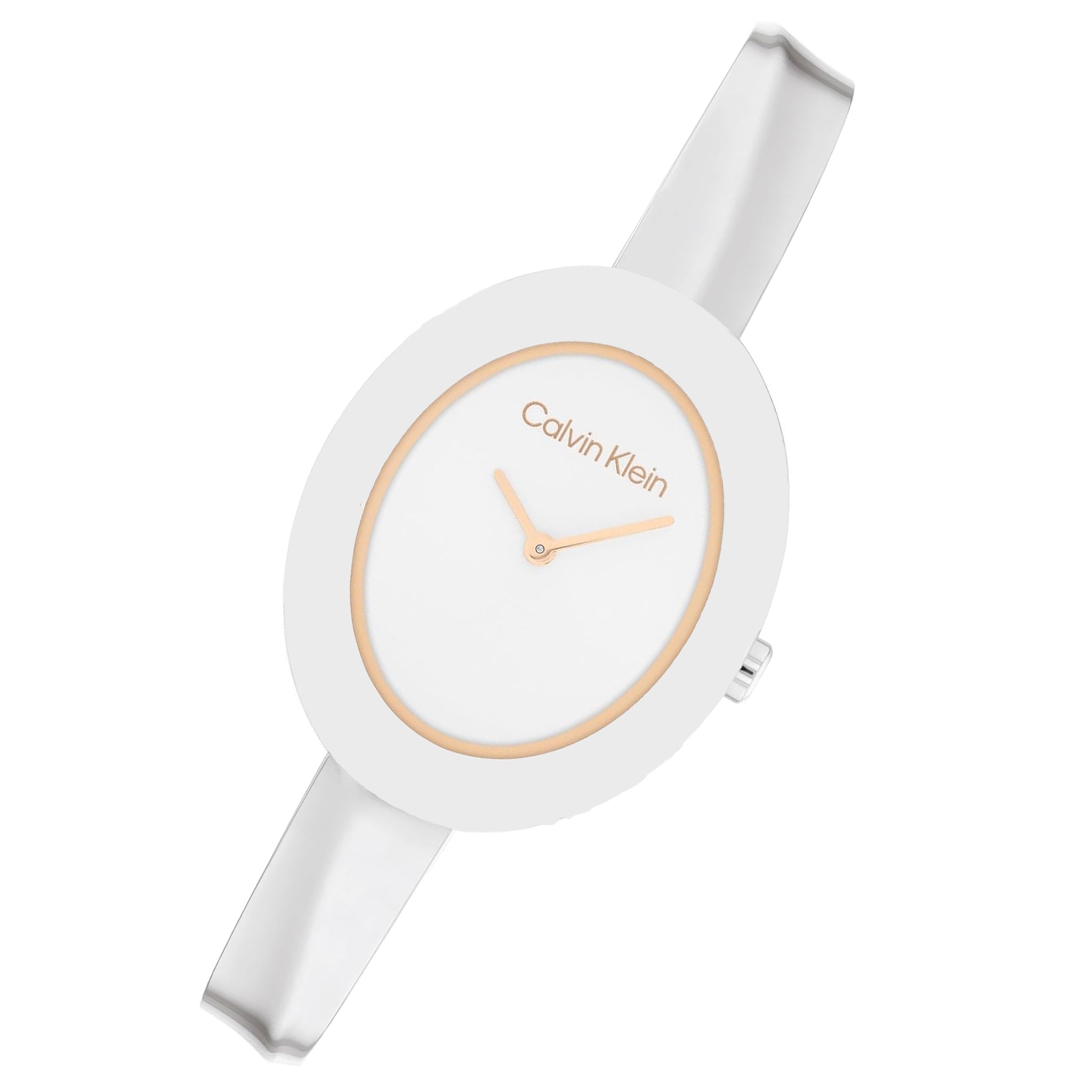 Calvin Klein Silver Steel Bangle White Dial Women's Watch - 25100055 - Image 2