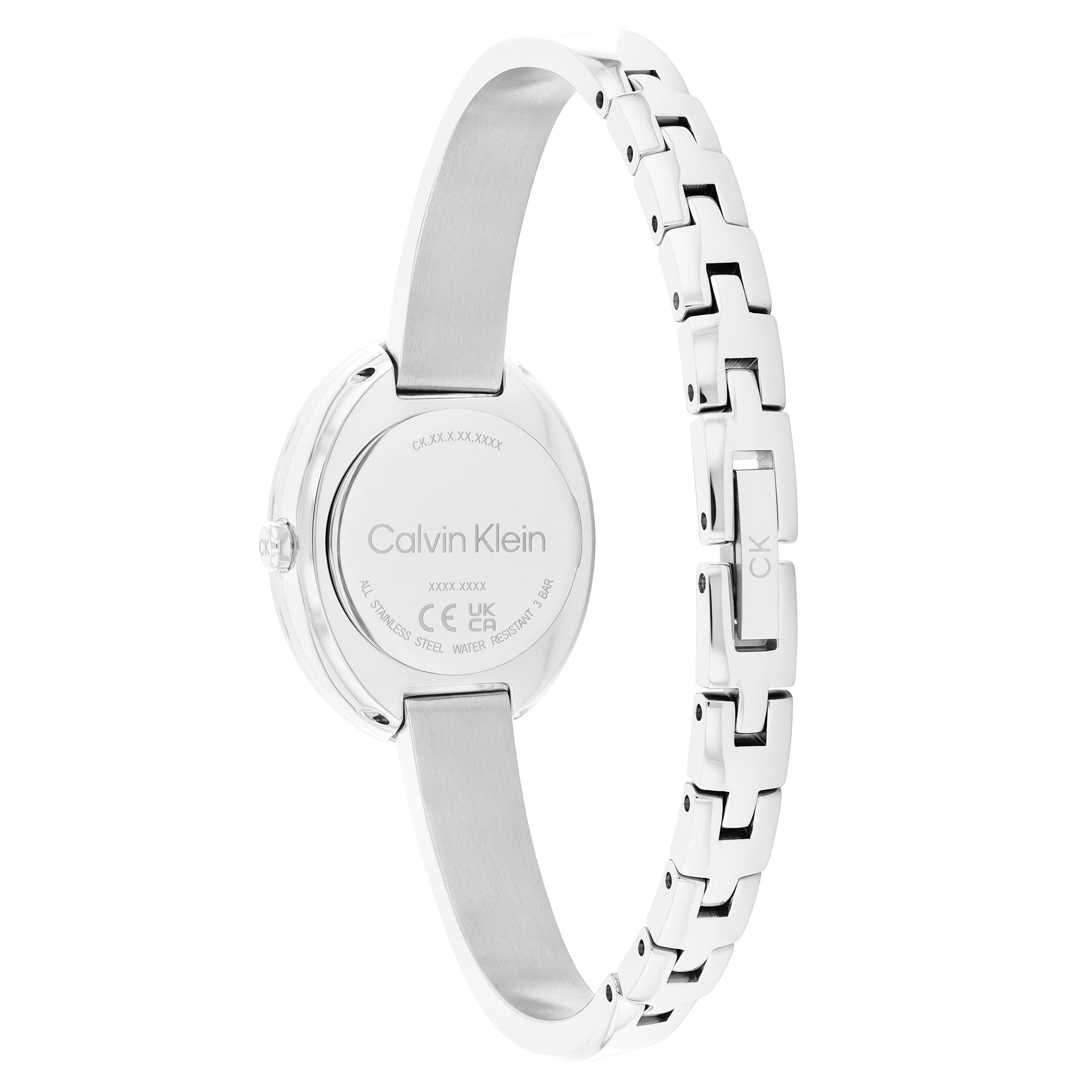 Calvin Klein Silver Steel Bangle White Dial Women's Watch - 25100055 - Image 4