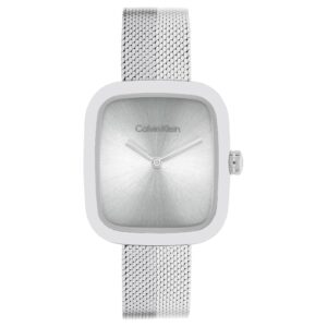 Calvin Klein Stainless Steel Mesh Silver White Dial Women's Watch - 25100098