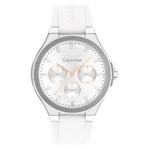 Calvin Klein Silicone White Dial Multi-function Women's Watch - 25100106