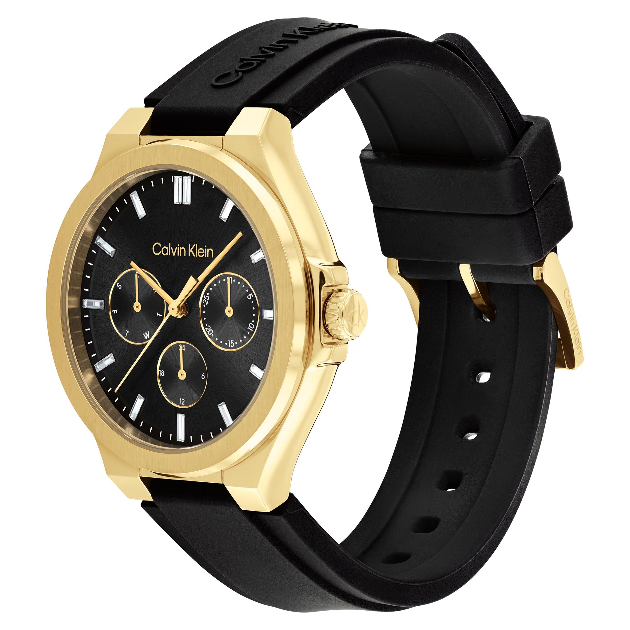 Calvin Klein Silicone Black Dial Multi-function Women's Watch - 25100107 - Image 3
