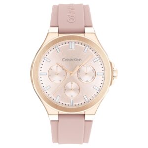 Calvin Klein Silicone Blush Dial Multi-function Women's Watch - 25100108