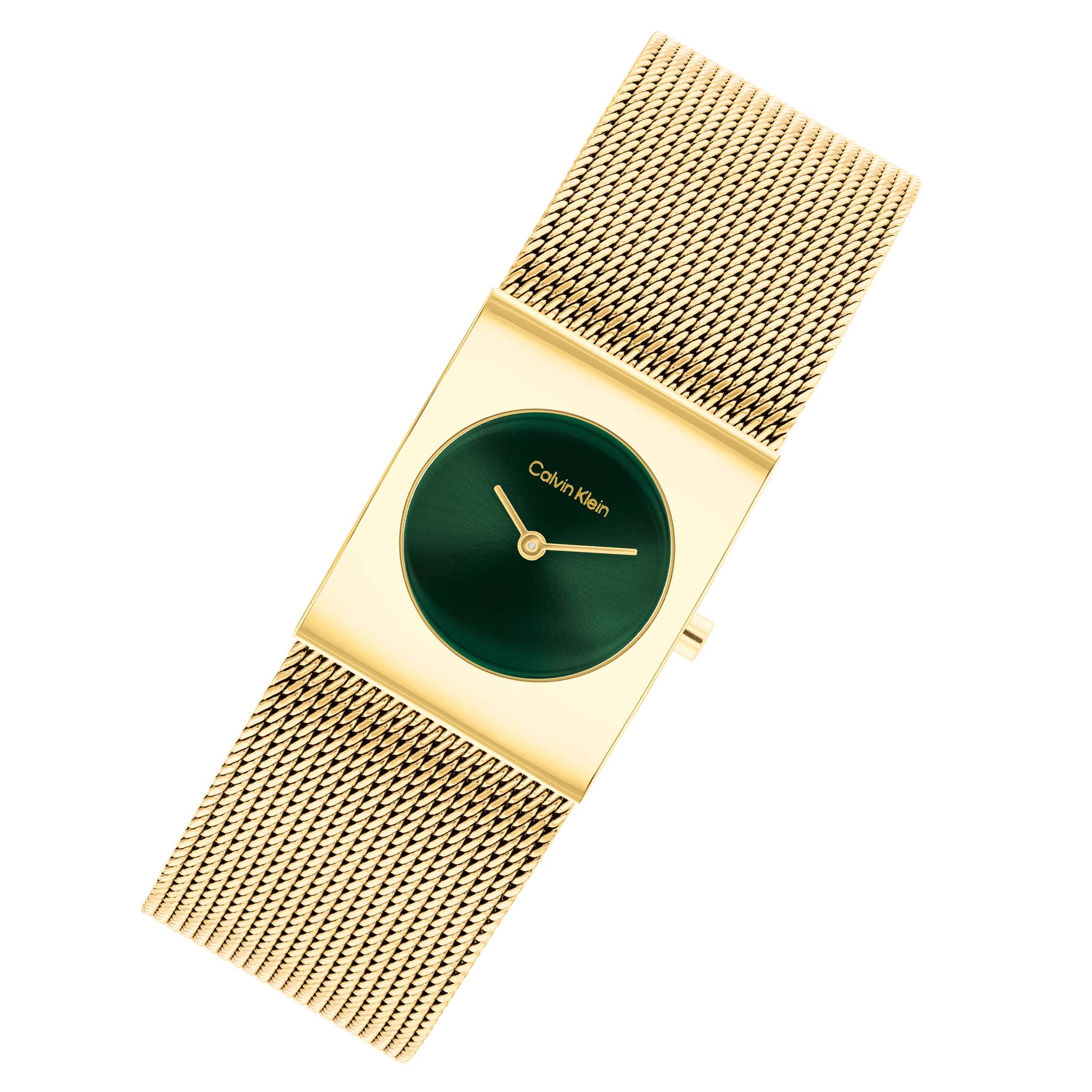 Calvin Klein Gold Steel Mesh Green Dial Women's Watch - 25100136 - Image 2