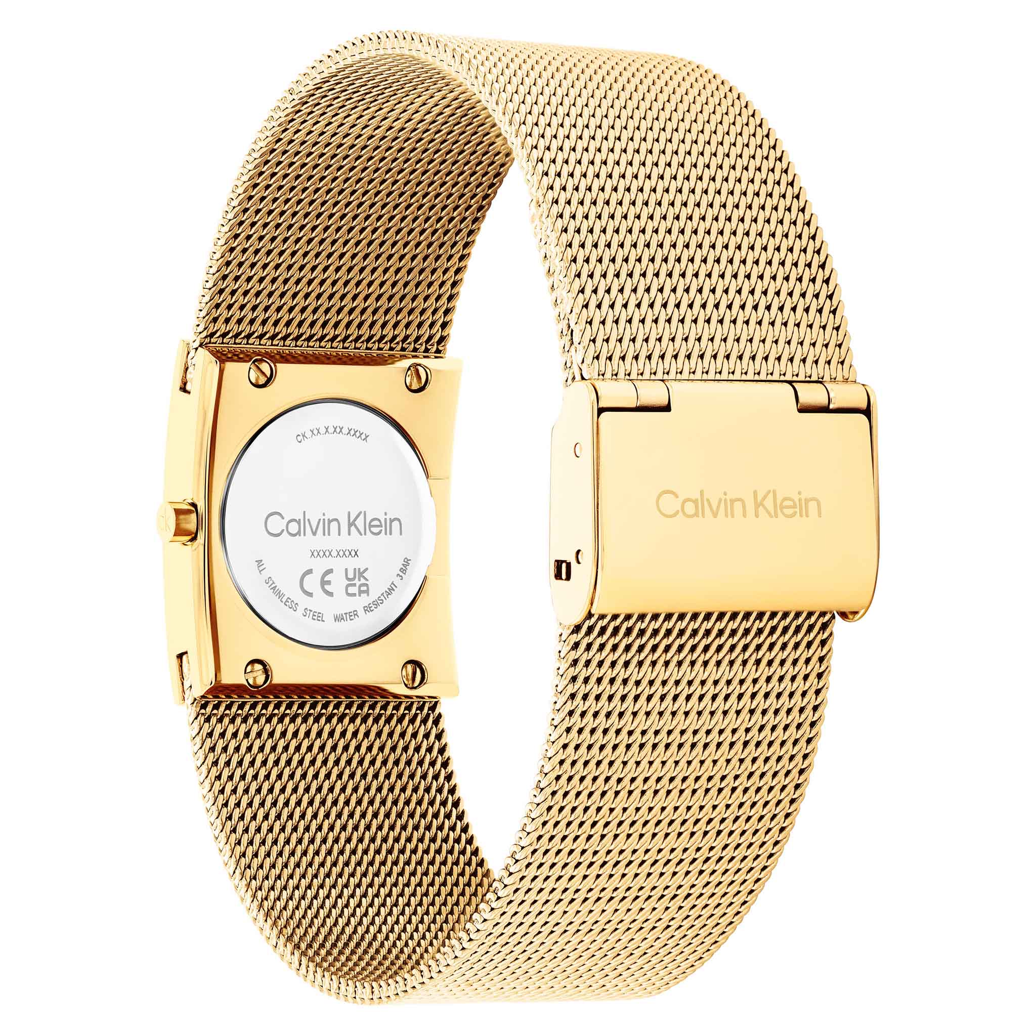 Calvin Klein Gold Steel Mesh Green Dial Women's Watch - 25100136 - Image 4