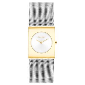 Calvin Klein Stainless Steel Mesh Silver White Dial Women's Watch - 25100139