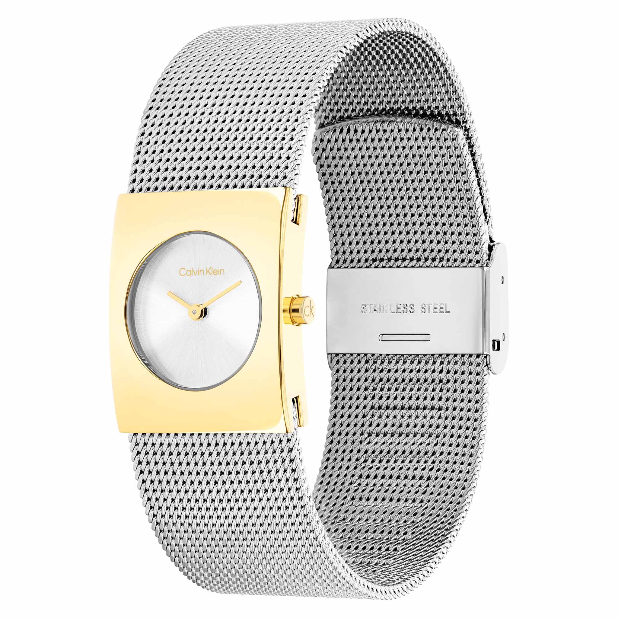 Calvin Klein Stainless Steel Mesh Silver White Dial Women's Watch - 25100139 - Image 3