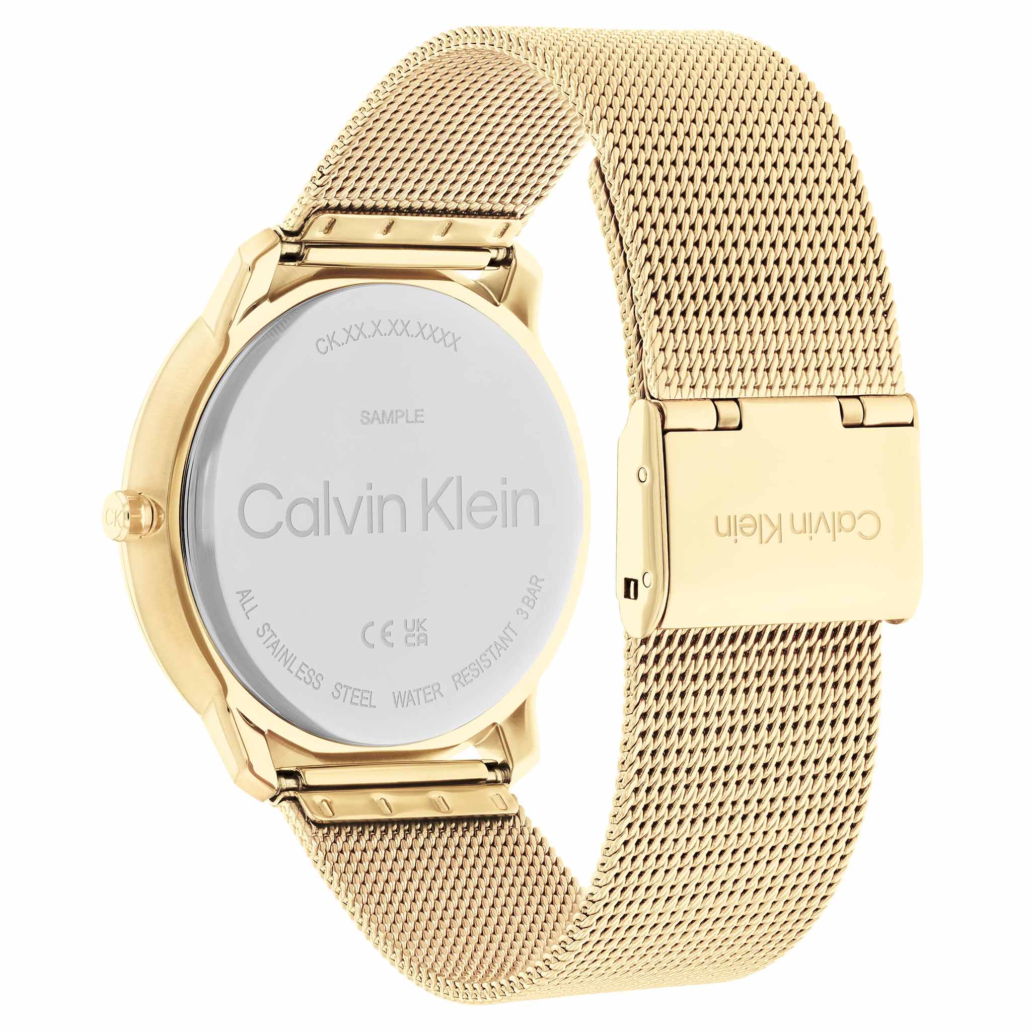 Calvin Klein Gold Mesh Blue Dial Unisex Watch - 25200153 - Image 4