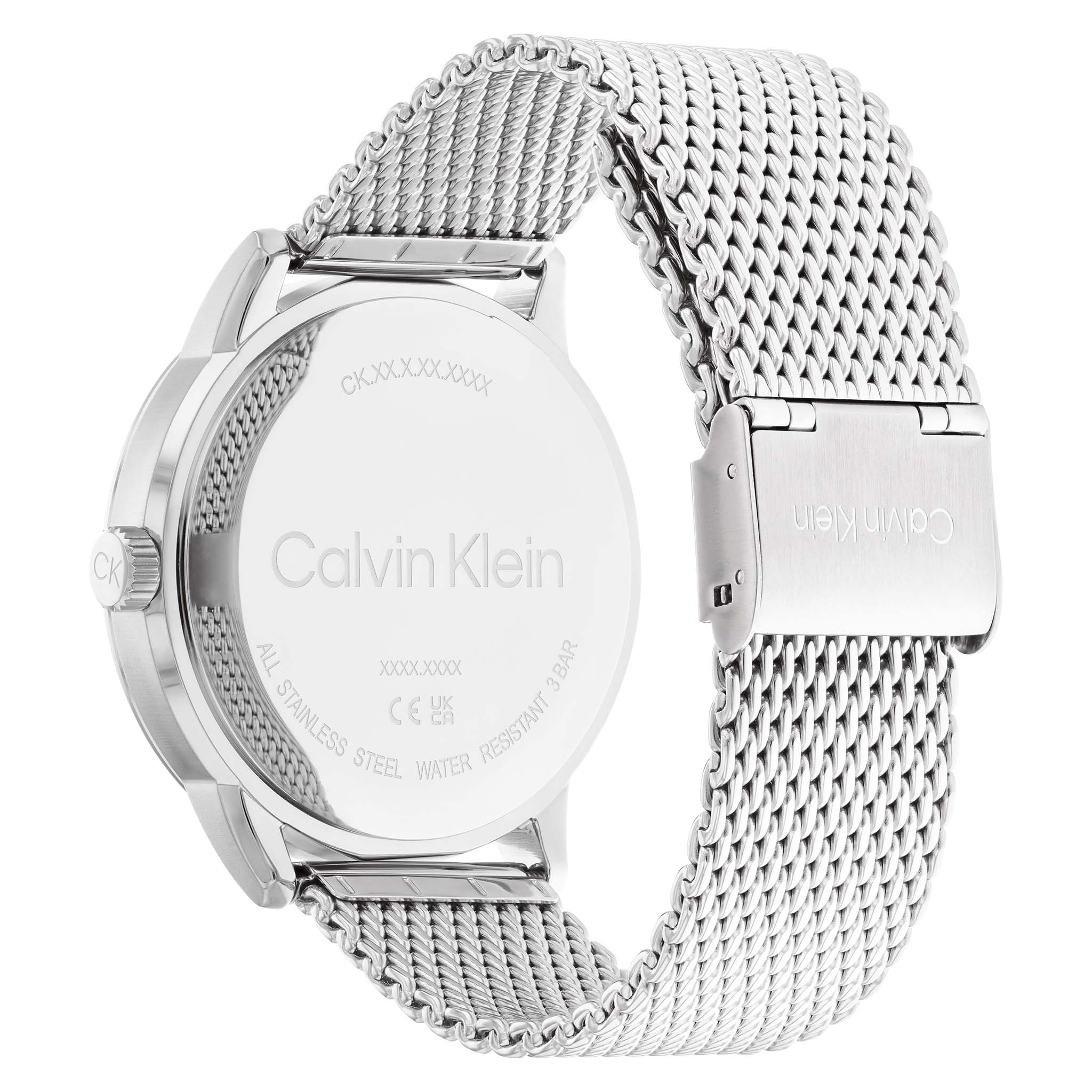 Calvin Klein Silver Mesh Black Dial Multi-function Men's Watch - 25200213 - Image 4