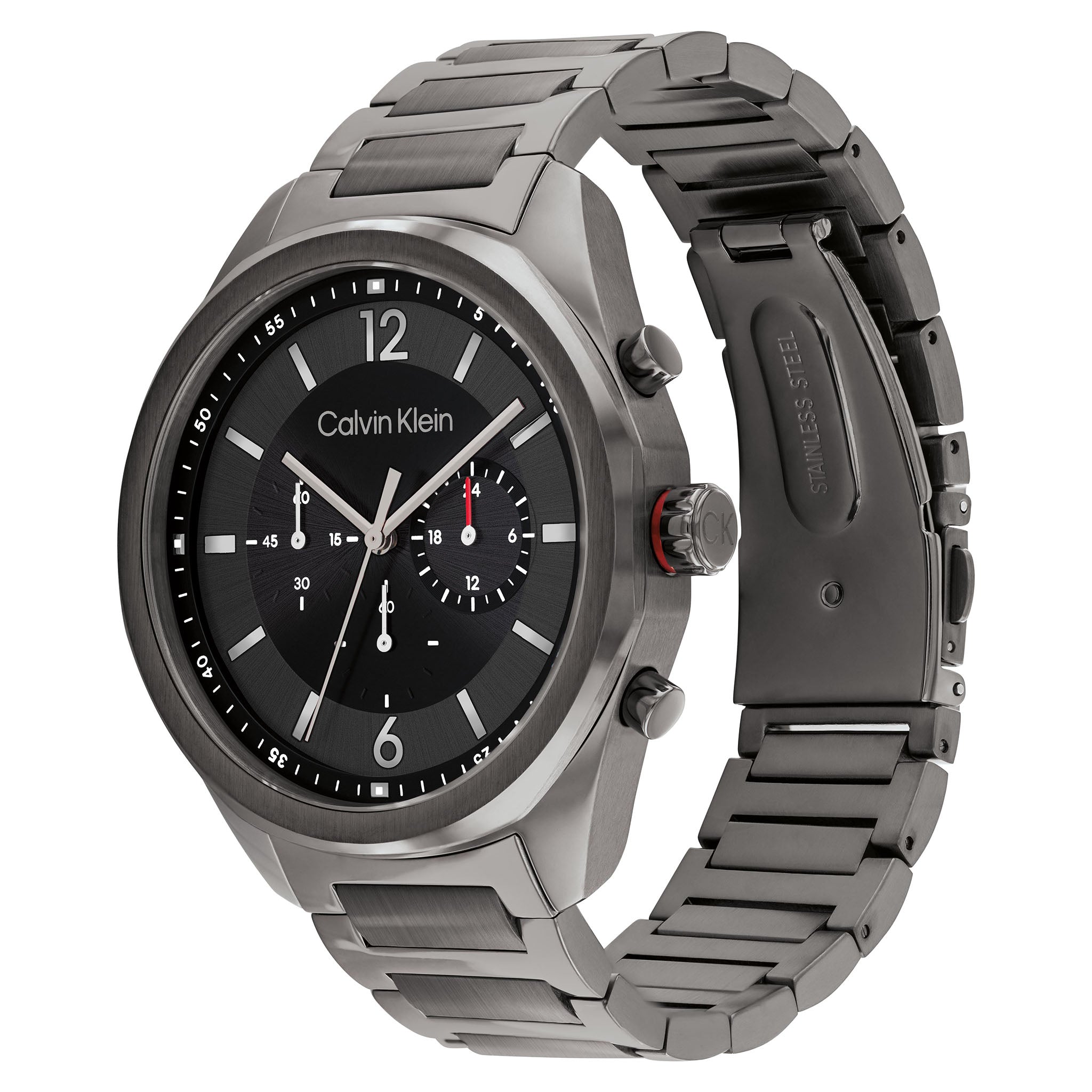 Calvin Klein Dark Grey Steel Black Dial Chronograph Men's Watch - 25200267 - Image 3