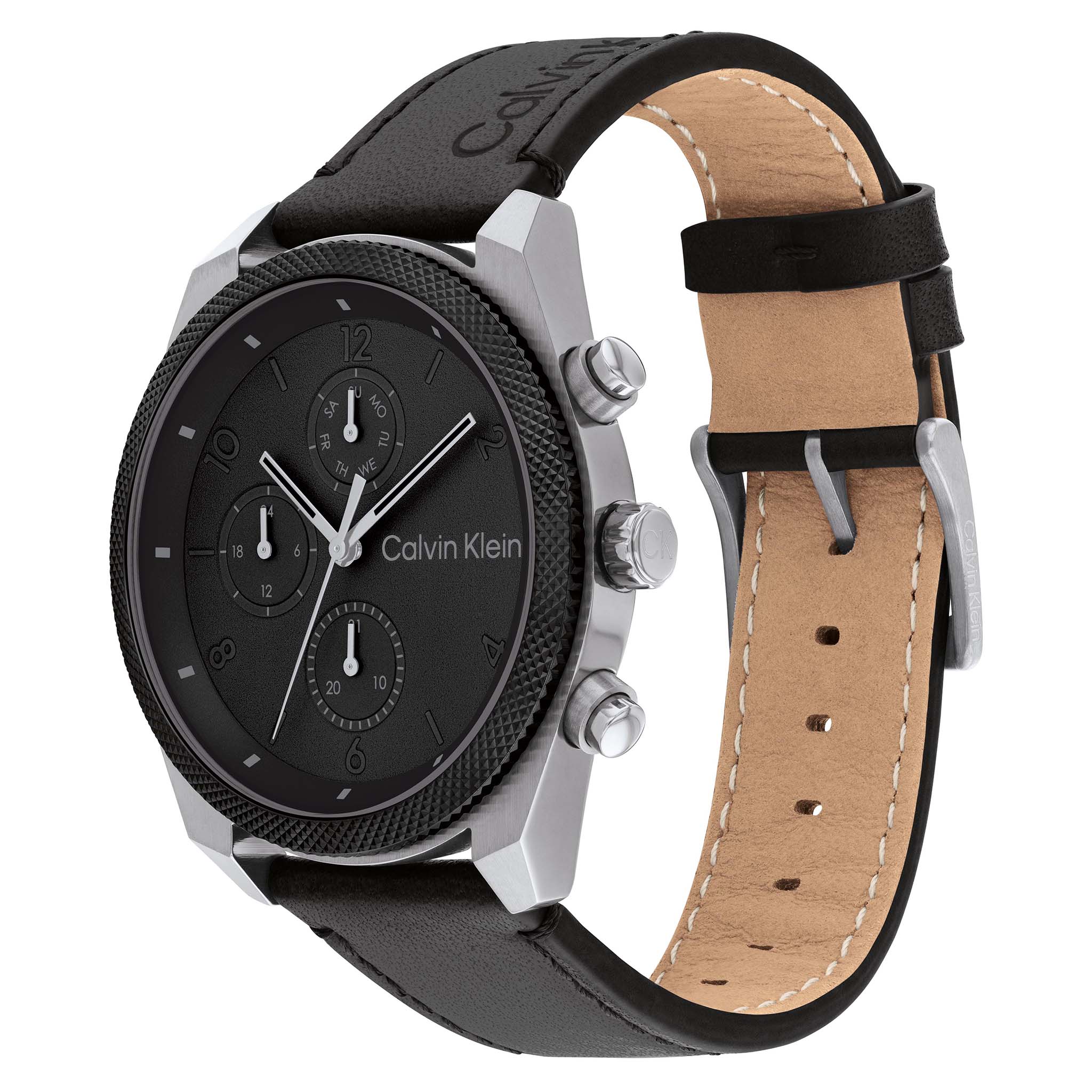 Calvin Klein Black Leather Multi-function Men's Watch - 25200364 - Image 3