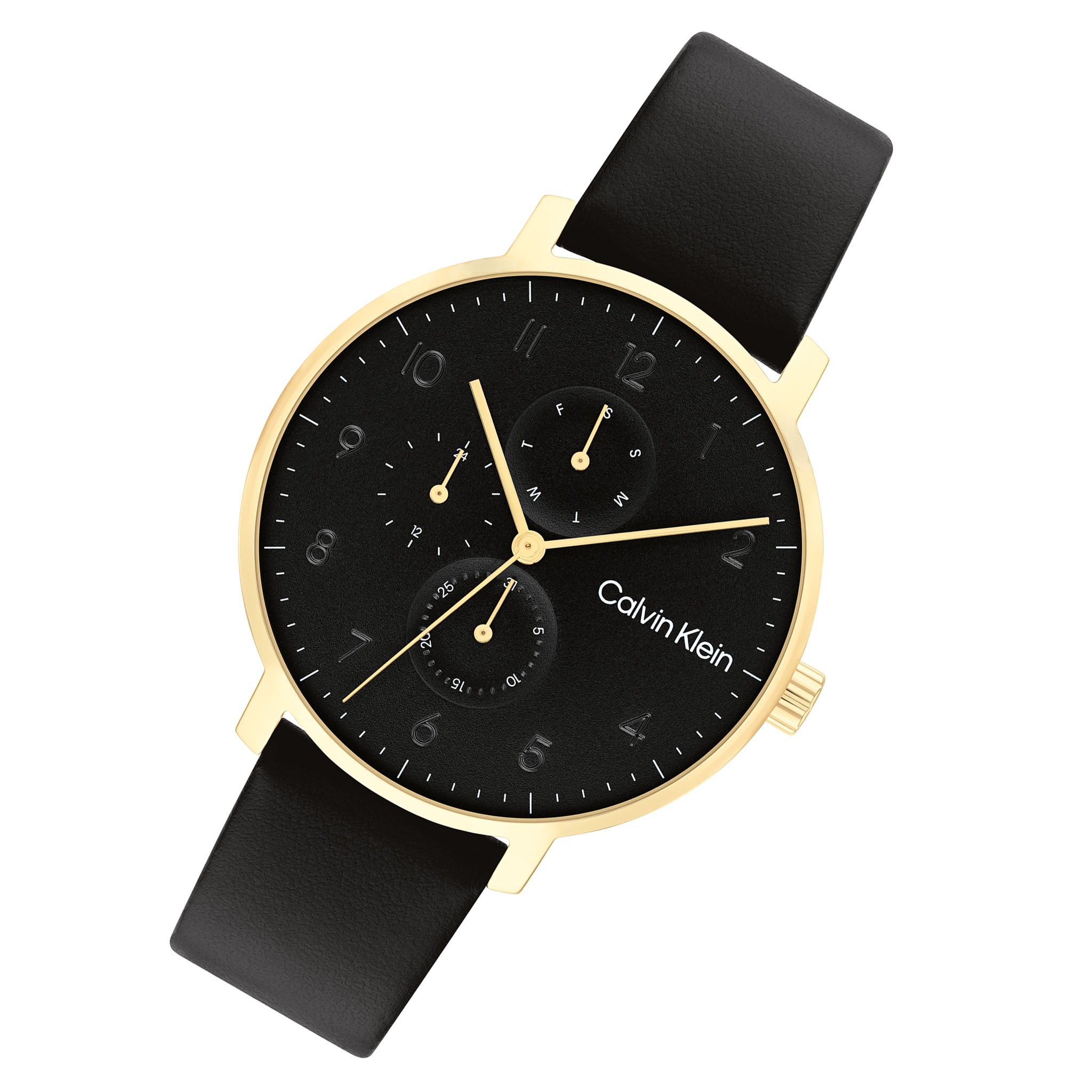 Calvin Klein Leather Black Dial Multi-function Unisex Watch - 25200404 - Image 2