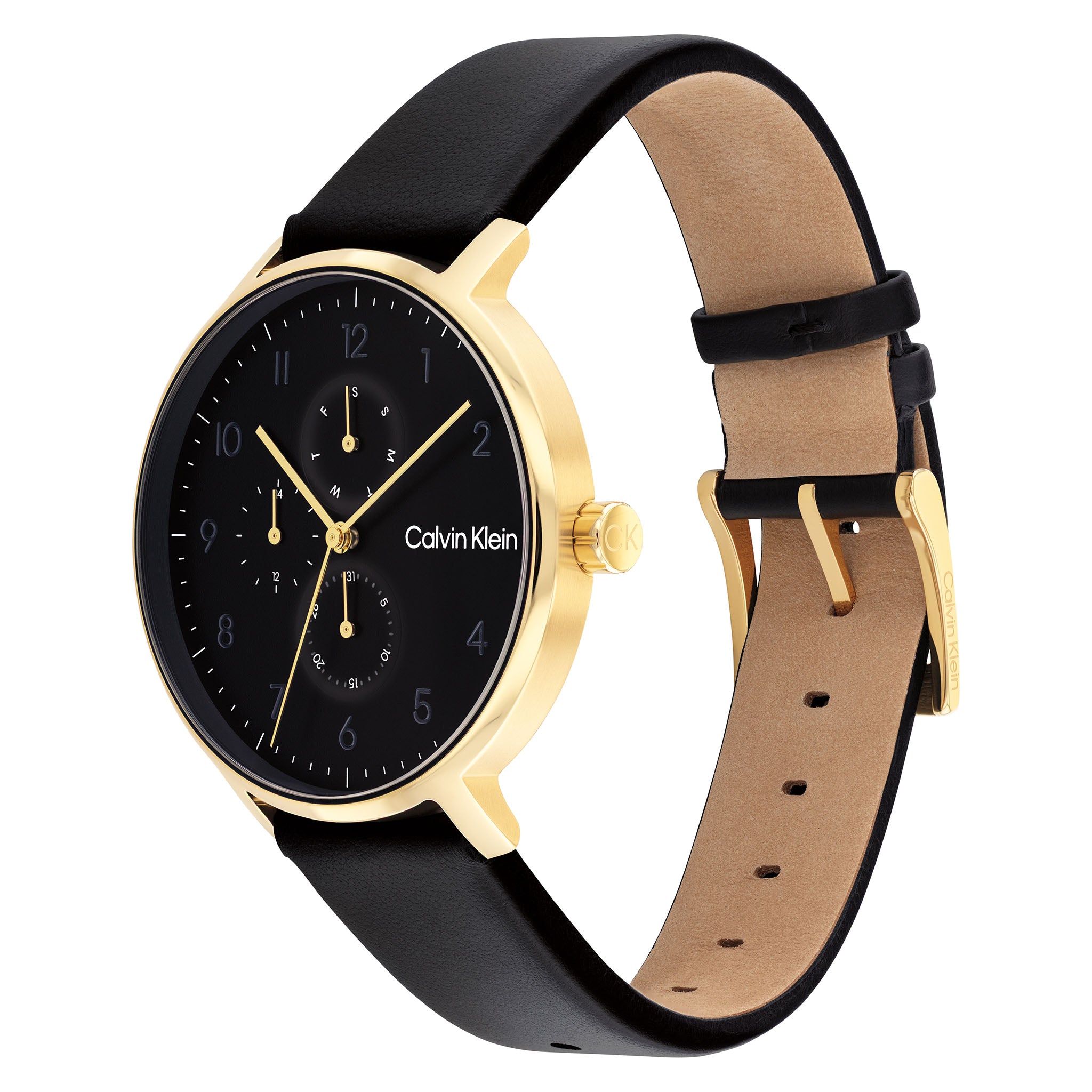 Calvin Klein Leather Black Dial Multi-function Unisex Watch - 25200404 - Image 3
